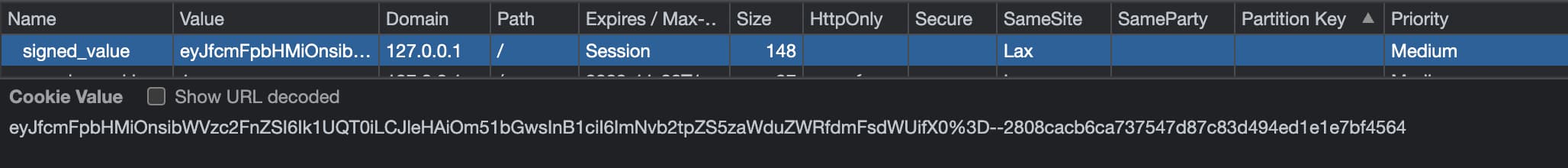 cookieに値の代入
